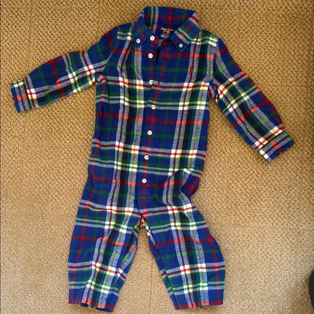 Polo Ralph Lauren Plaid Kids one piece 12 months - Blue, Green, Red